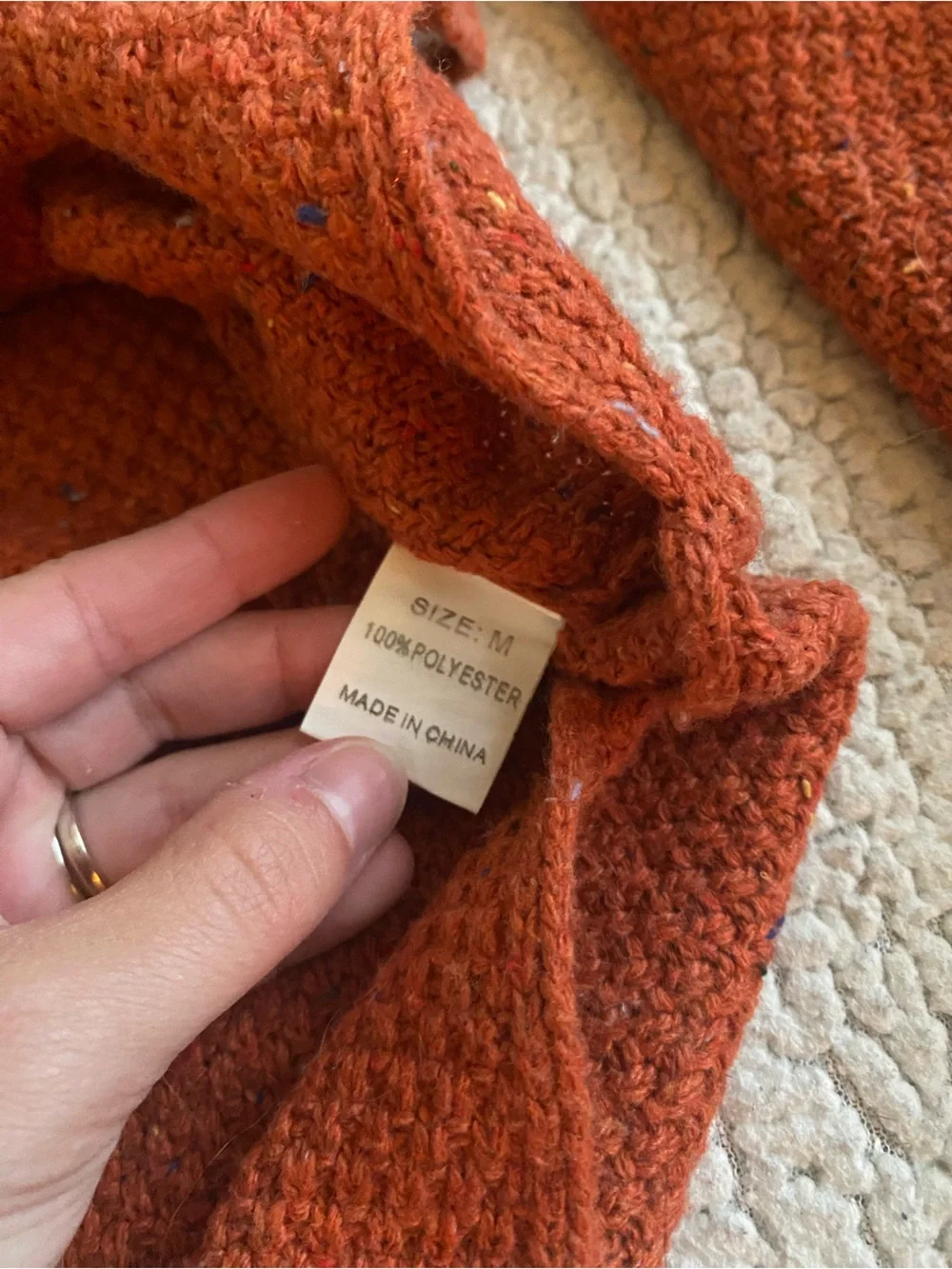 Women's Rust Knit Sweater - Picture 6 of 6